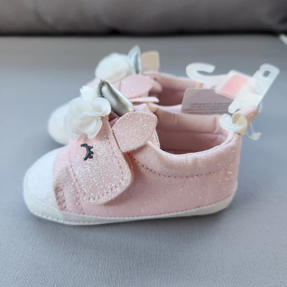 Carters sparkle pink and white unicorn shoes